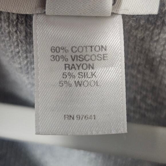 J Jill Gray Knit Silk Wool Blend Tunic Sweater Quiet Luxury Minimalist Size M - Picture 4 of 5